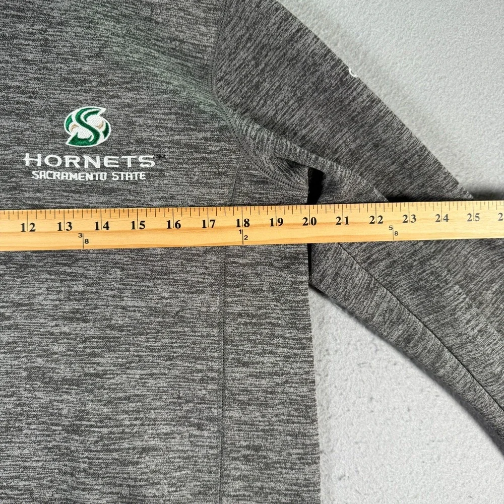 Sacramento States Hornets Half Zip Sweatshirt Adult Small Gray Adidas Team Issue
